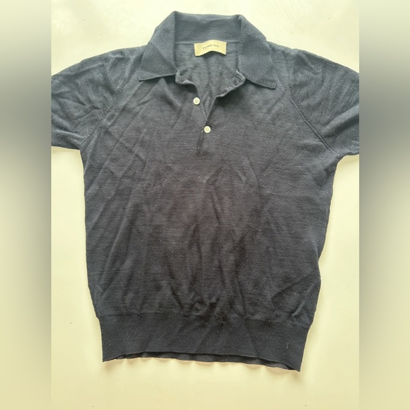 Navy wool blend polo - Picture 1 of 3